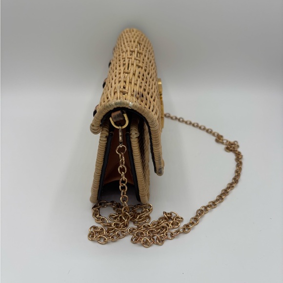 Gold Eleanor Wicker Clutch by:Tory Burch - Picture 8 of 11
